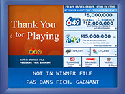 非中奖信息的屏幕图像 非中奖信息的屏幕图像