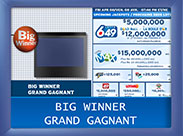 中獎信息： $5,000及以上的屏幕圖像